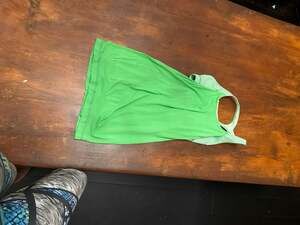 Lululemon Practice Freely Tank in Frond Green Gingham Built-in Bra